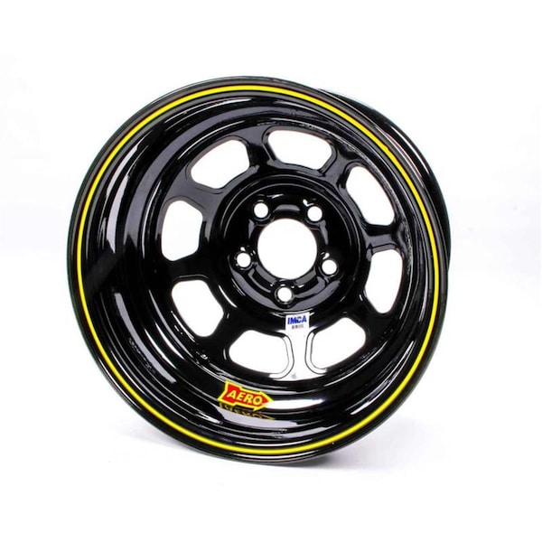 Aero Race Wheels 52-184720 52-Series IMCA Rolled Wheel - Black - 15 x 8 in. - 5 x 4.75 in. Bolt Circle - 2 in. Back Spacing - 19 lbs ARW52-184720 - main